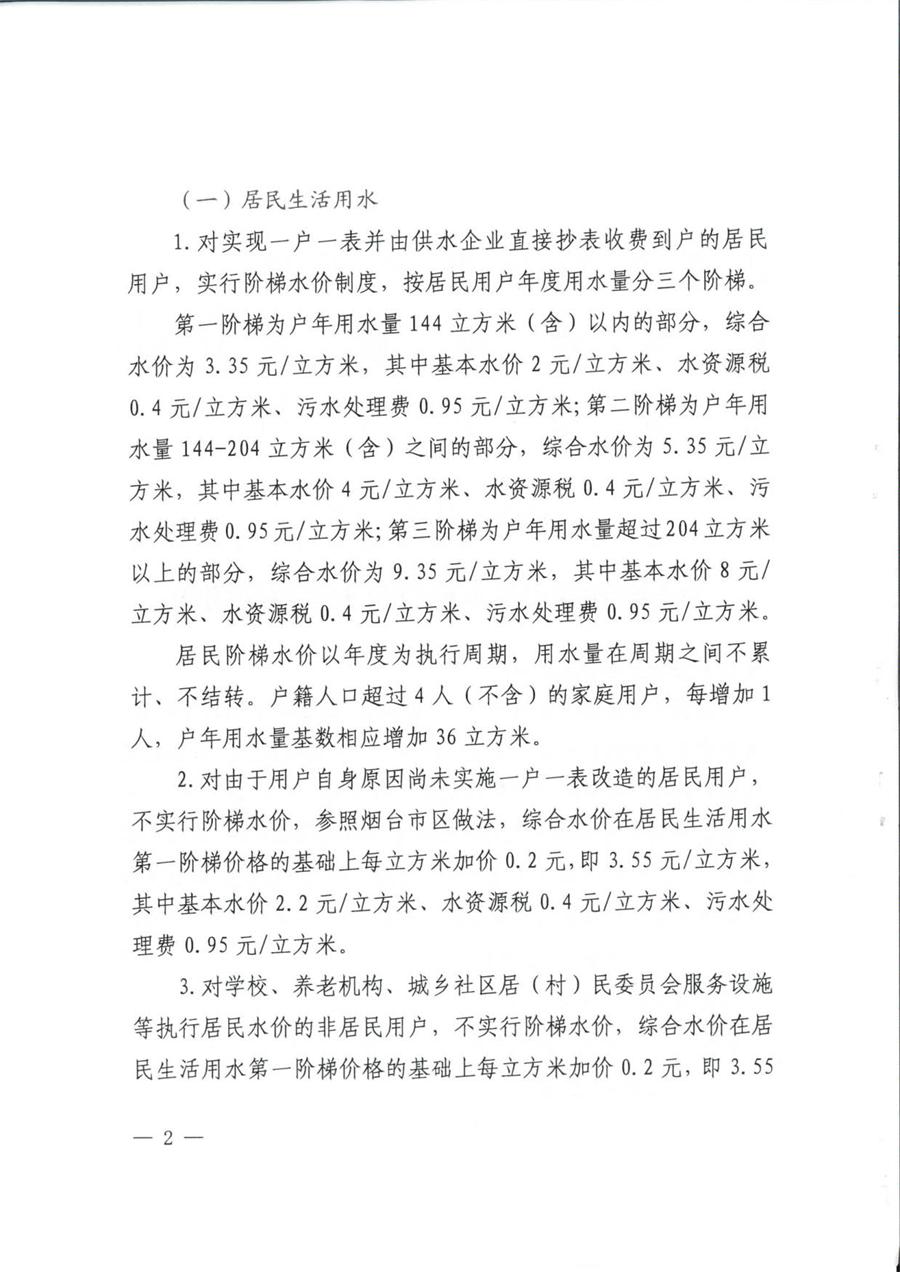 关于明确我市供水价格有关事项的通知  （莱发改字【2025】52号） 第 2 张