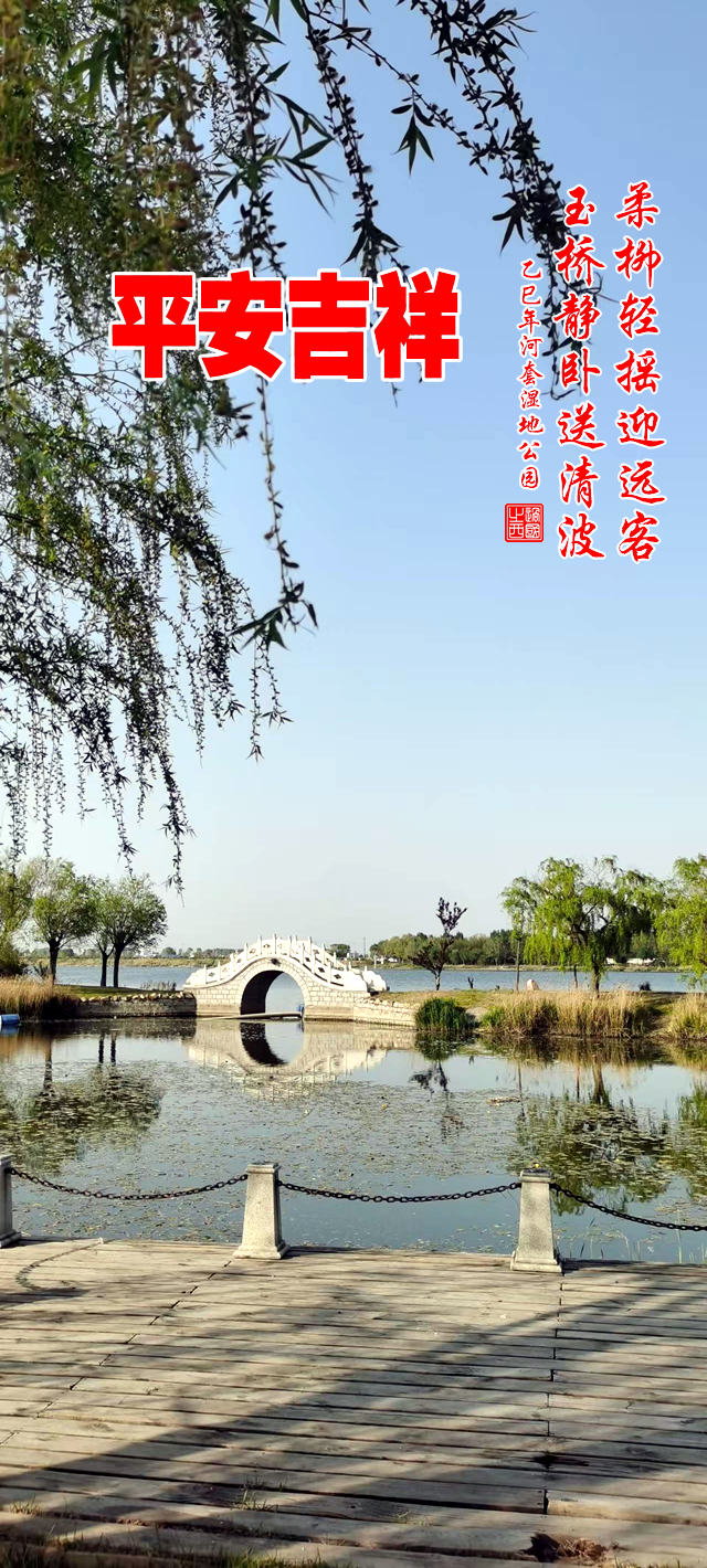 柔柳轻摇迎远客，玉桥静卧送清波